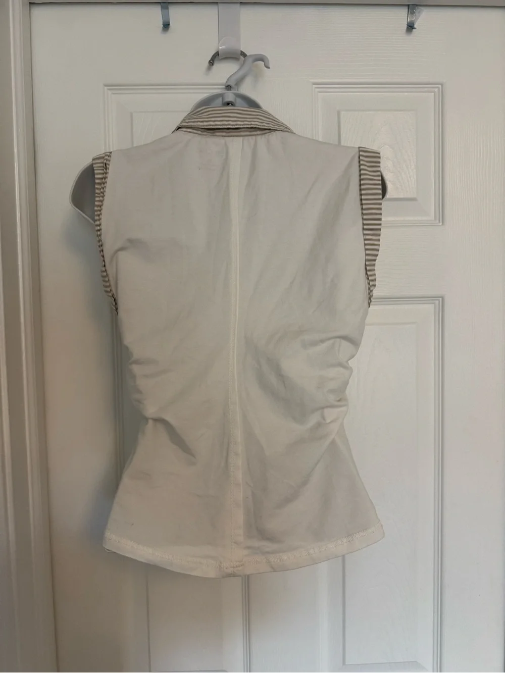 Anthropologie Pilcro Varsity Polo Tank Top Ruched Striped Sleeveless XS 280269 - Picture 11 of 14